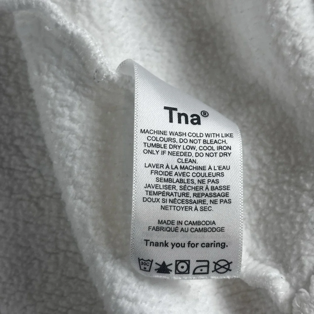 TNA COZY Fleece Perfect White Zip-Up Hoodie Size Medium Women's Heavy - Picture 7 of 10